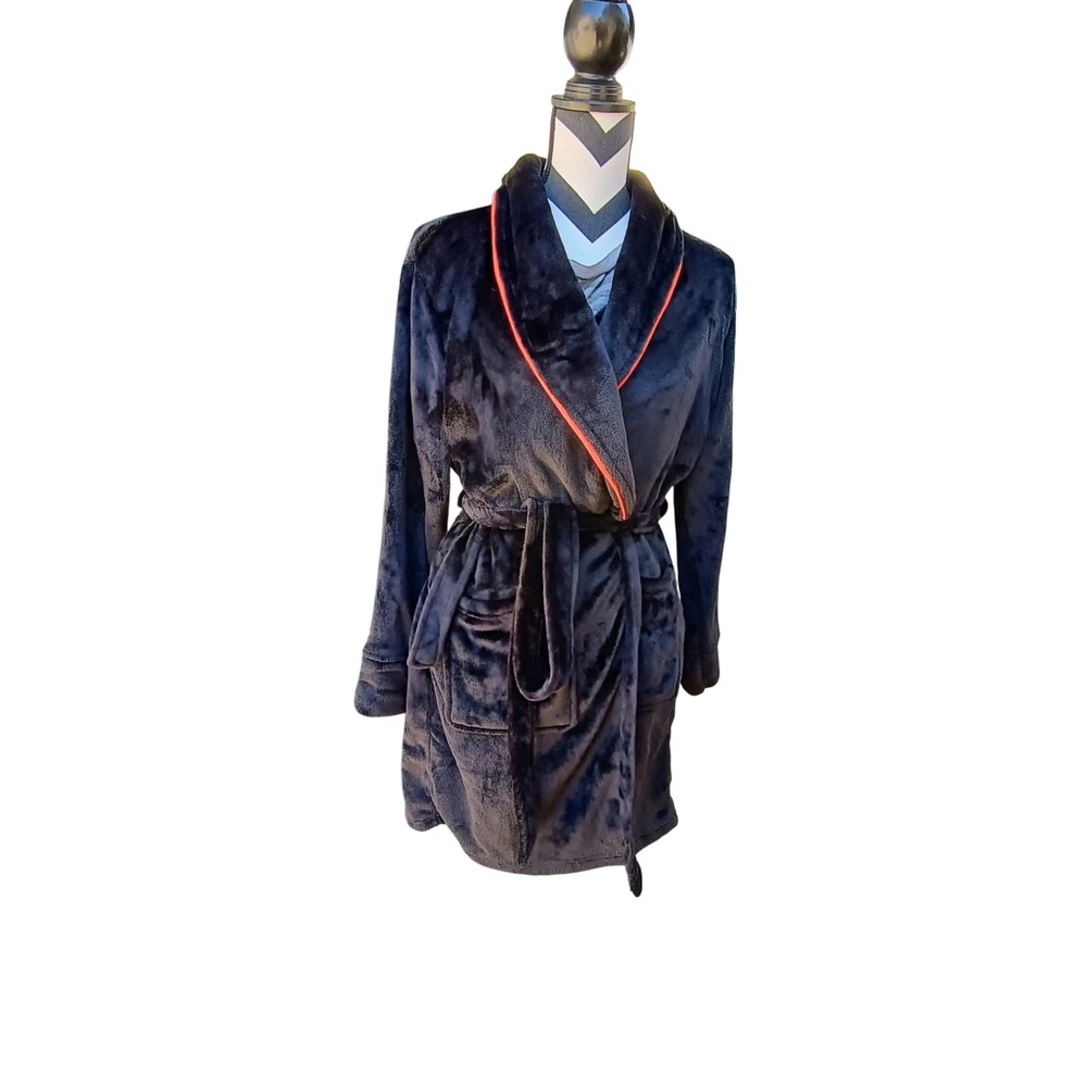 Rae Dunn Hocus Pocus Plush Black Fleece Robe Halloween Mens Womens Size M